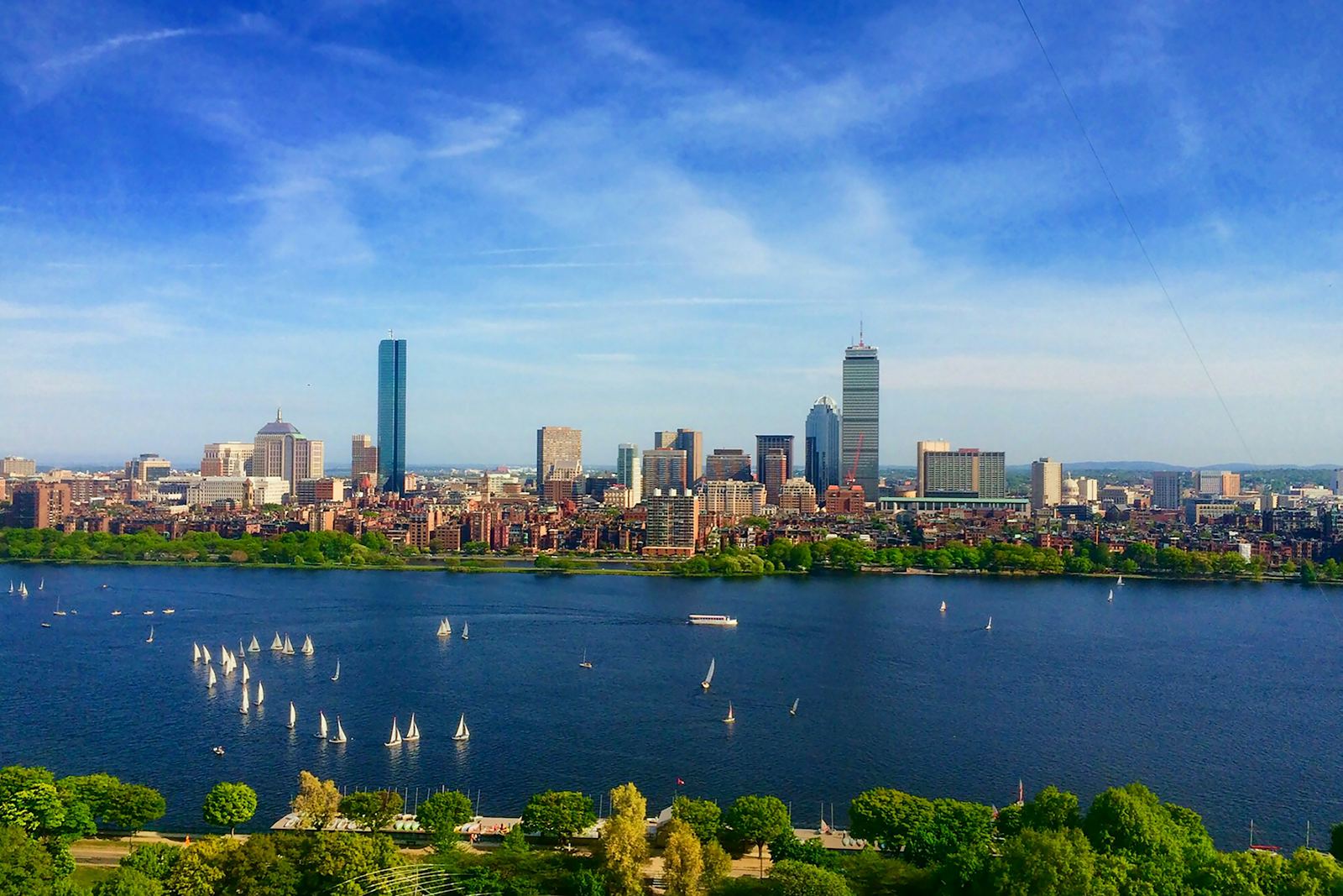 The Back Bay skyline across the Charles River, Boston