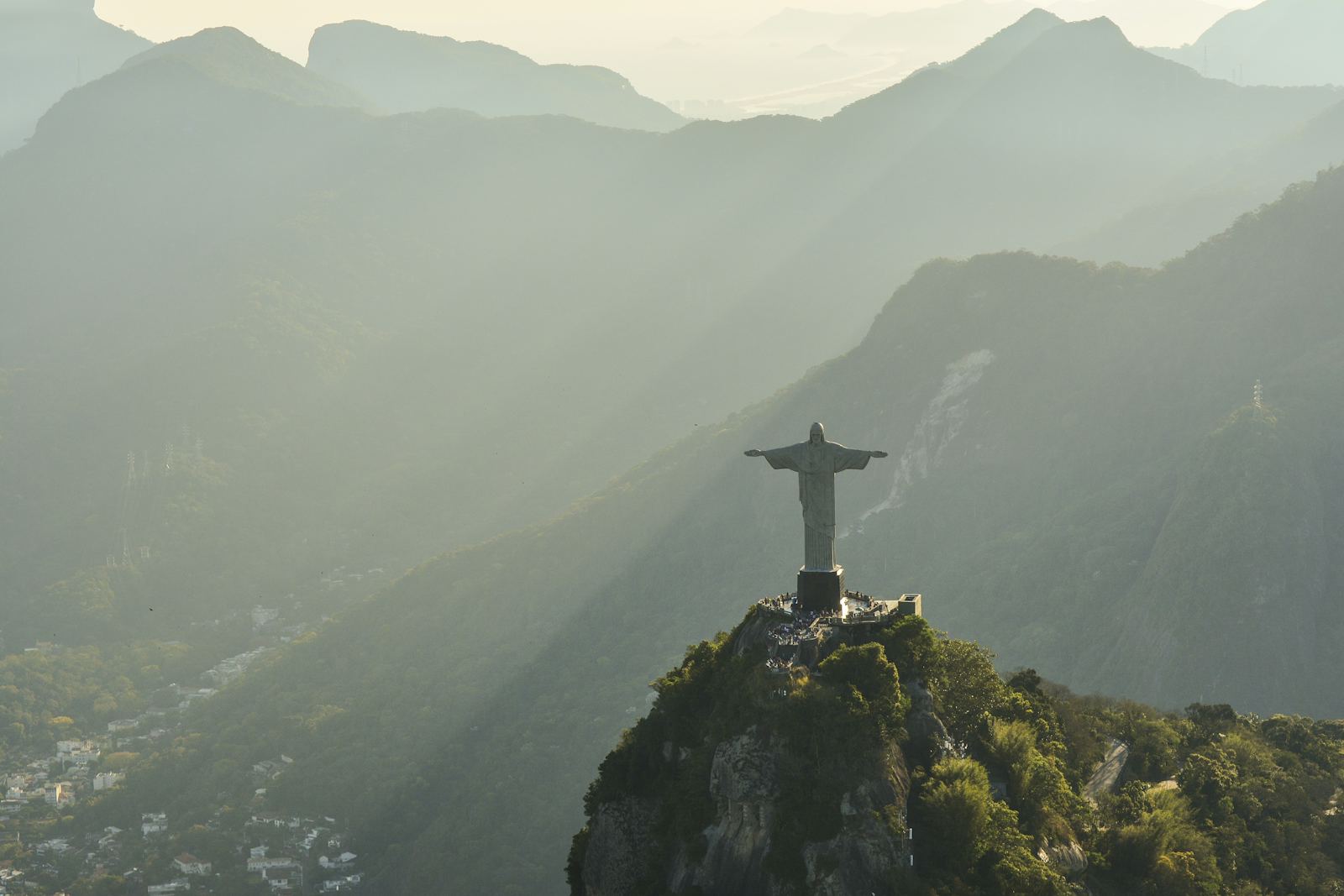 Christ the Redeemer over the mountains of Rio de Janeiro, Brazil