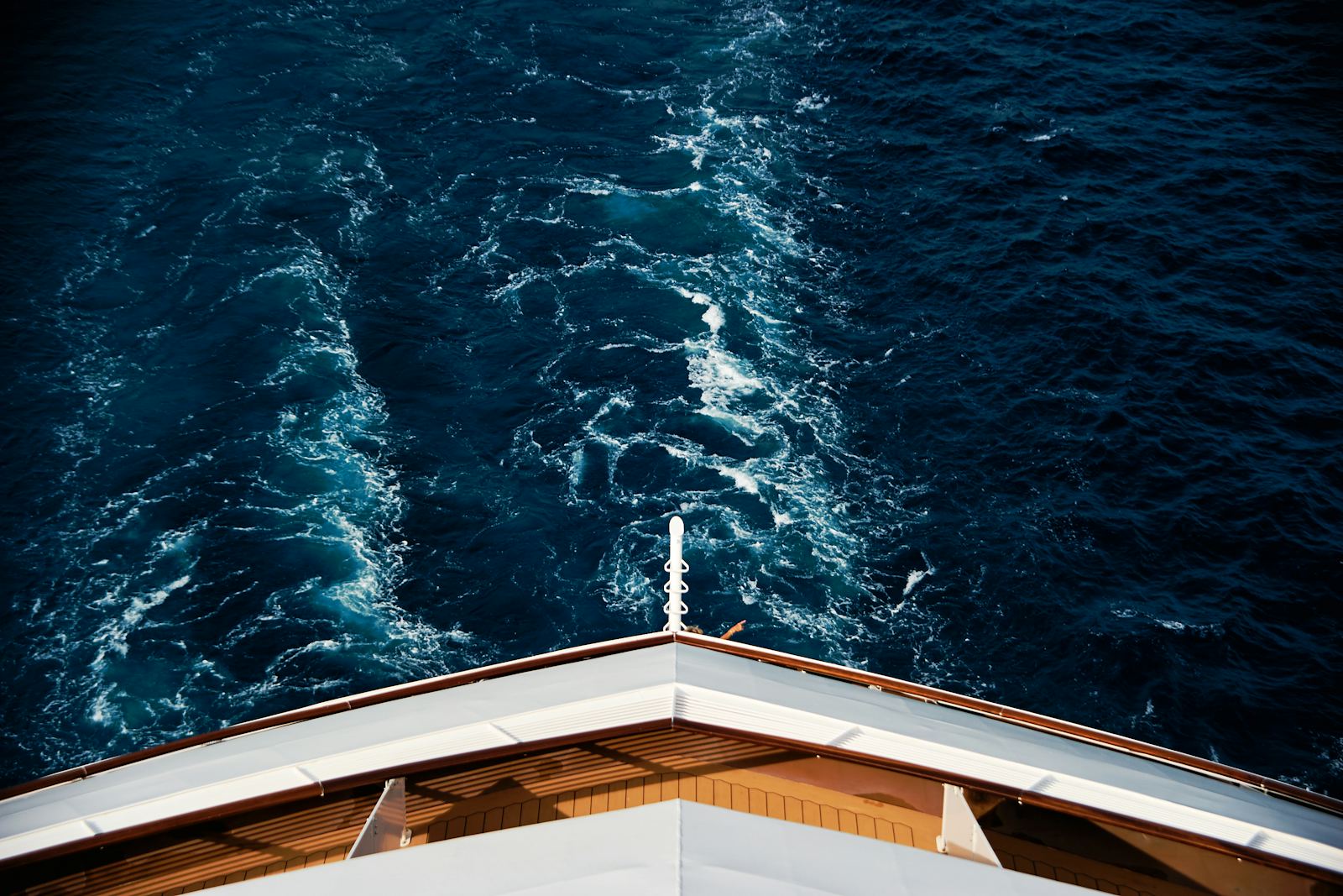 Cruise ship deck overlooking the open ocean