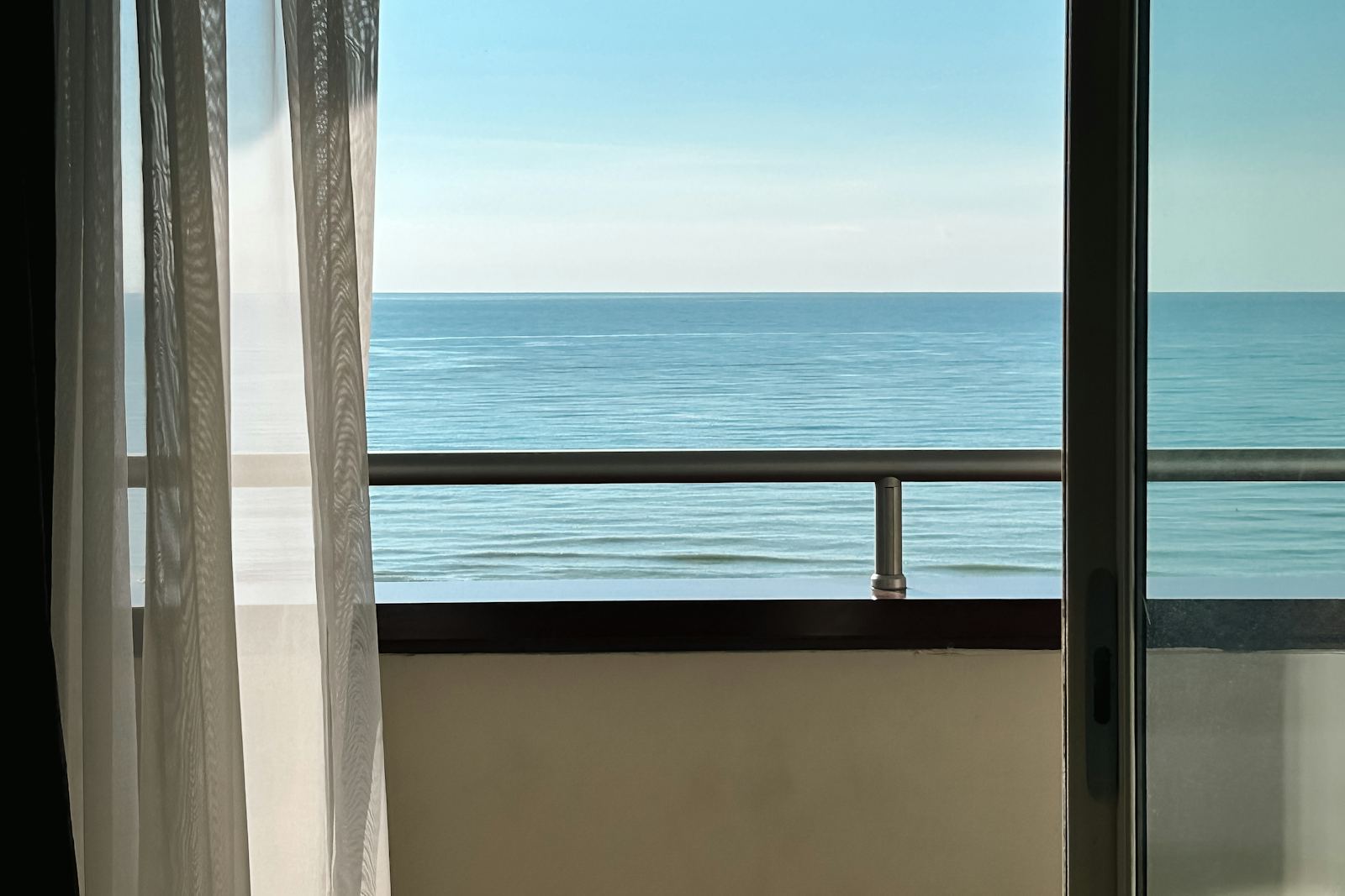 Ocean view from a hotel room balcony