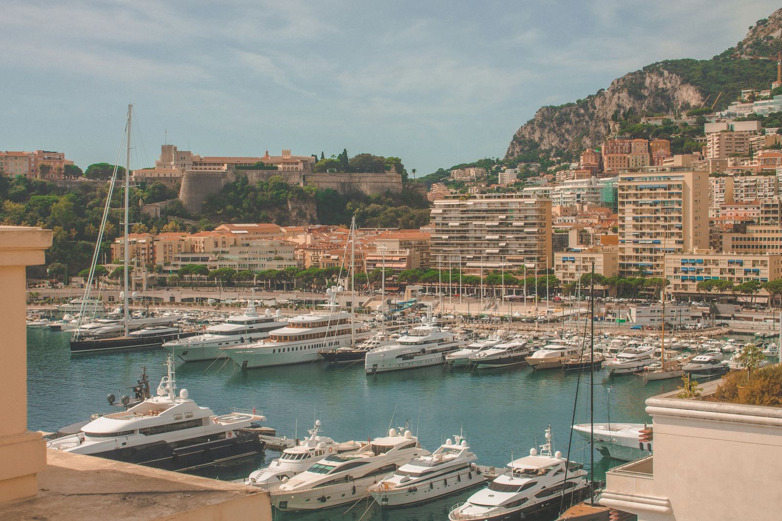 Luxury yachts in Port Hercule harbor, Monaco