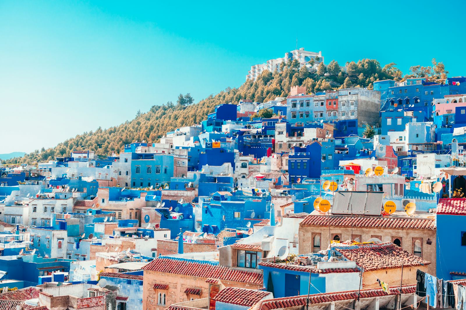 The blue-washed hillside town of Chefchaouen, Morocco