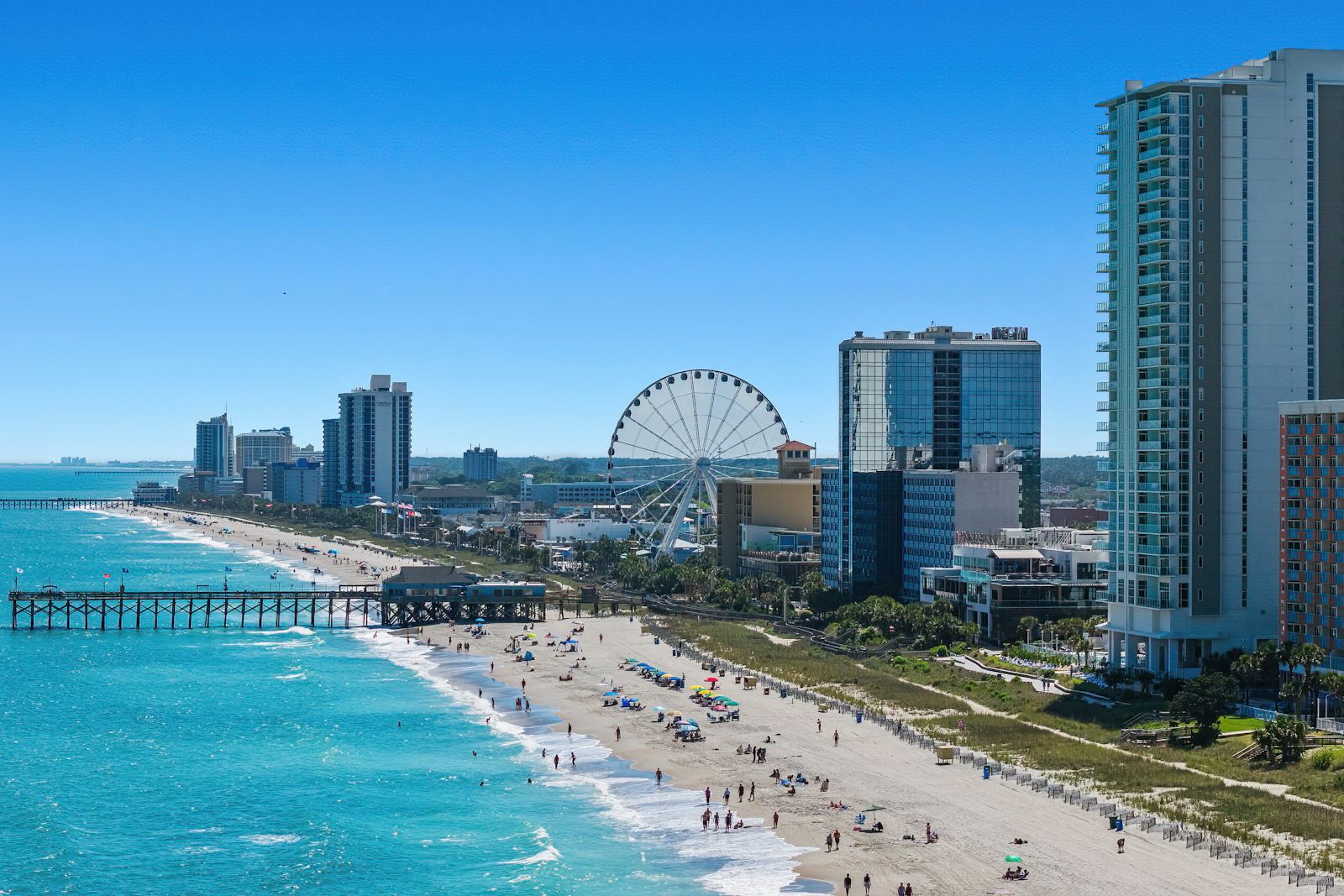 The Myrtle Beach coastline and SkyWheel, South Carolina