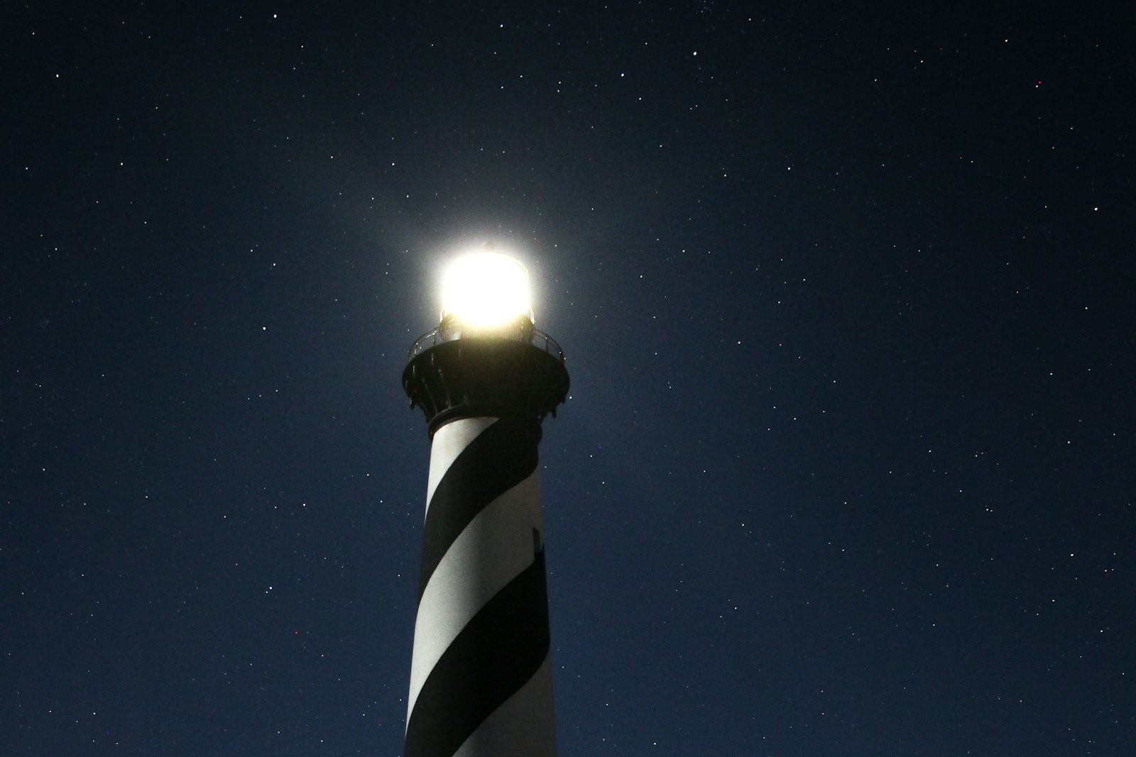 The Cape Hatteras Lighthouse under the stars, Outer Banks, North Carolina