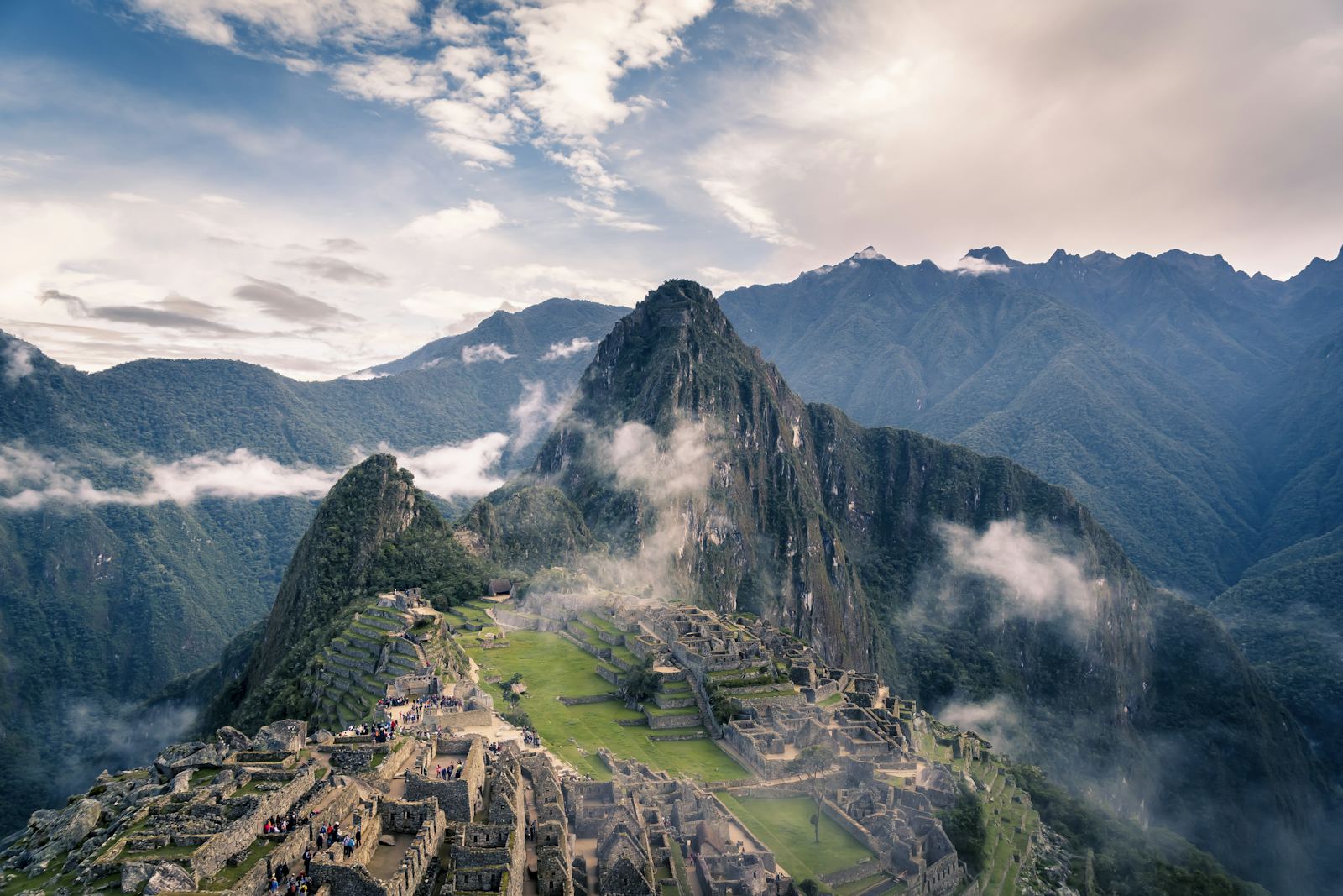 Machu Picchu shrouded in mist, Peru