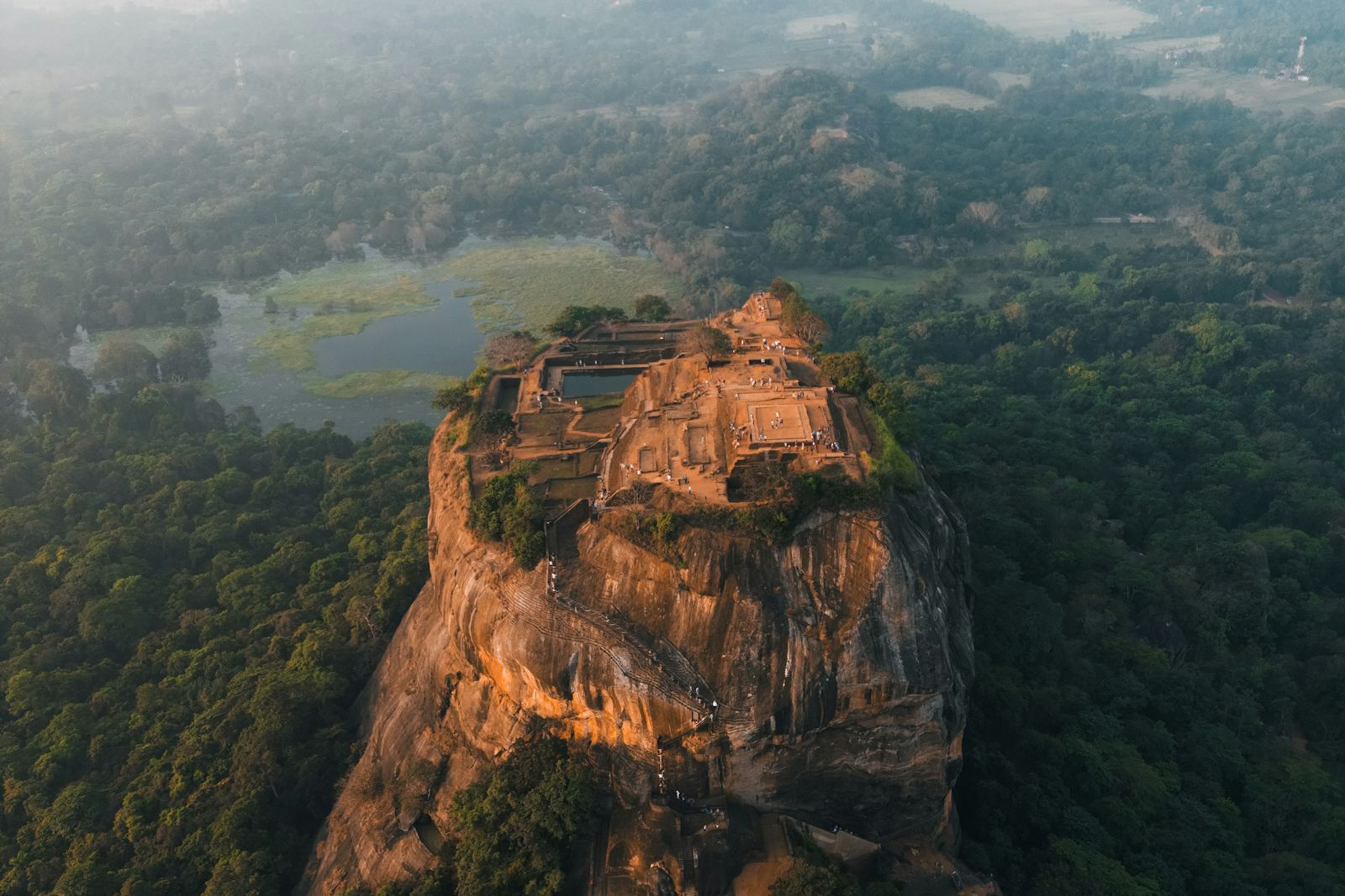 Sigiriya Rock fortress rising above the jungle, Sri Lanka